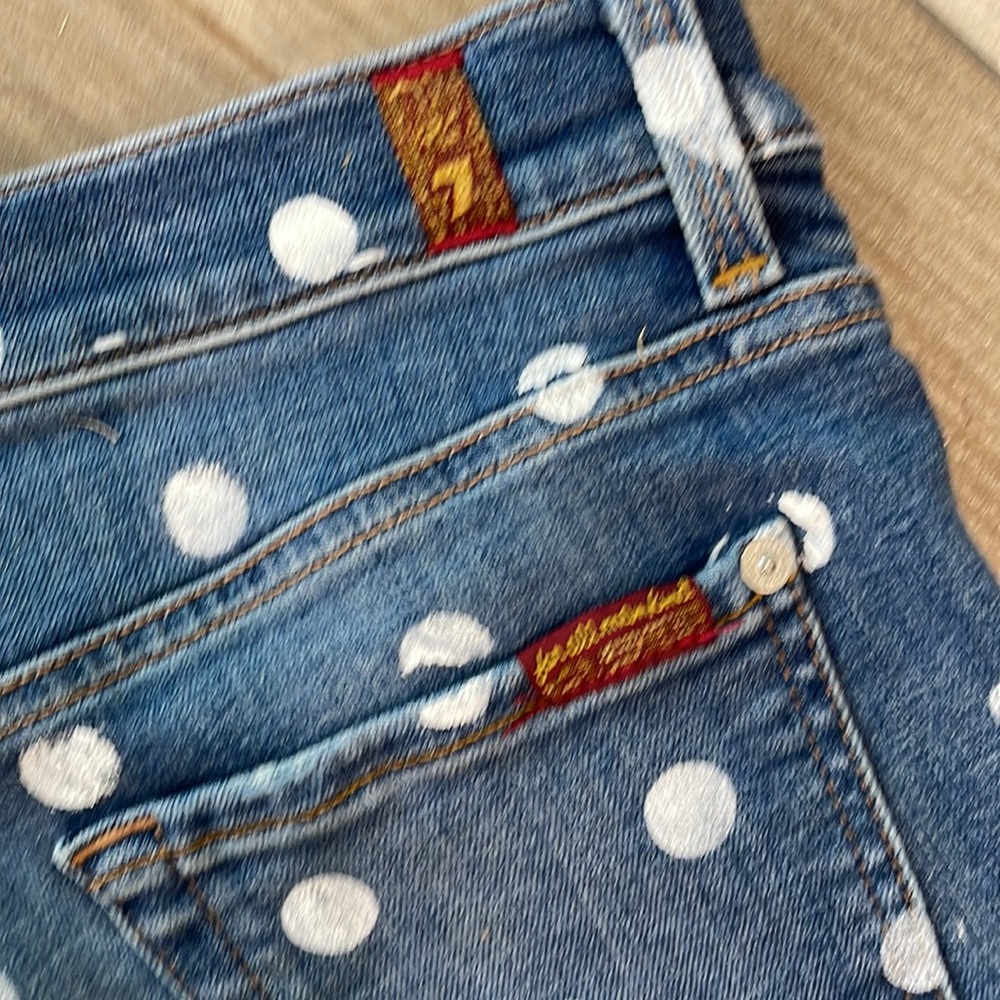 7 for all mankind polka dot high waist ankle skinny jeans - Picture 5 of 6